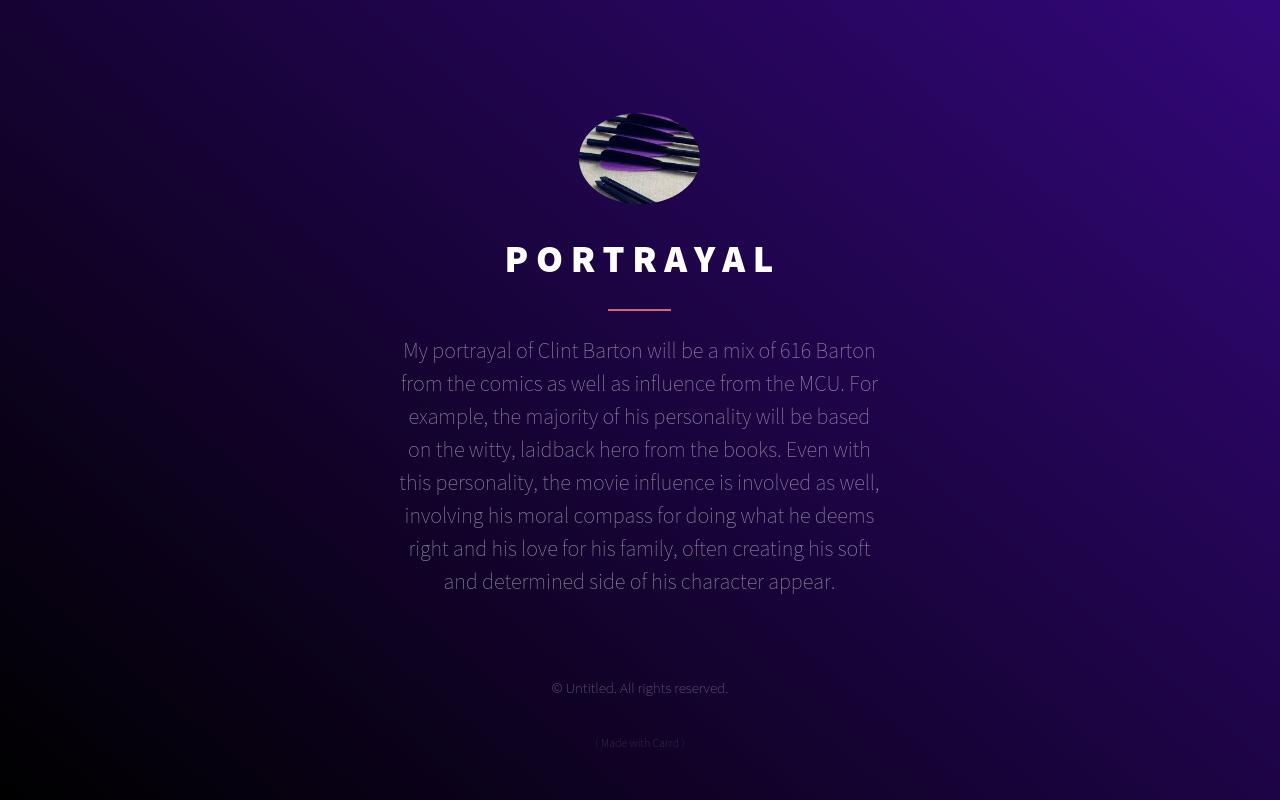 Carrd profile picture for @portrayal